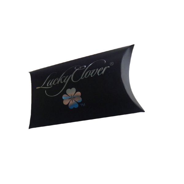 Custom Black Paper Pillow Color Box Printing With Silver Foil Stamping Logo
