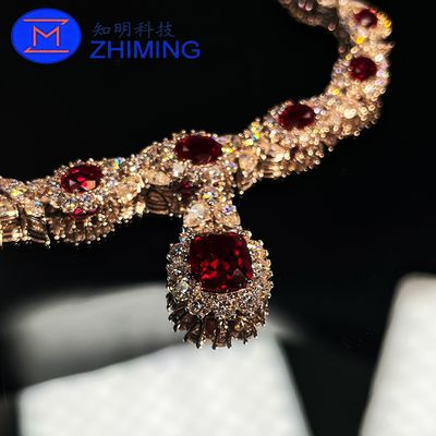 Custom Gemstone Jewelry Lab-Grown Pigeon Blood Red Sapphire Necklace