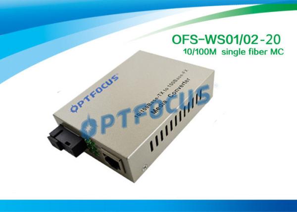 Single Fiber SM SC Fiber Media Converter , 100KM 10 / 100M 1310 & 1550 nm