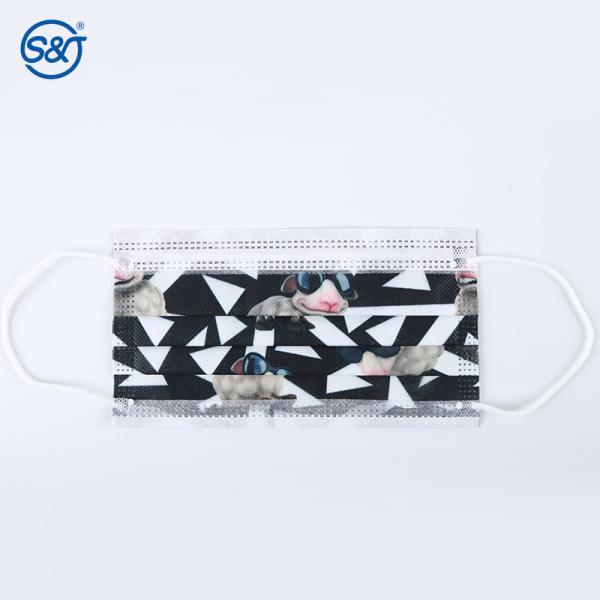 S&J 3ly Patterned Custom Face Mask Factory Cheap Price Disposable Medical Mask Class III 3 Ply ASTMF2100 Level 3 Adult, Children