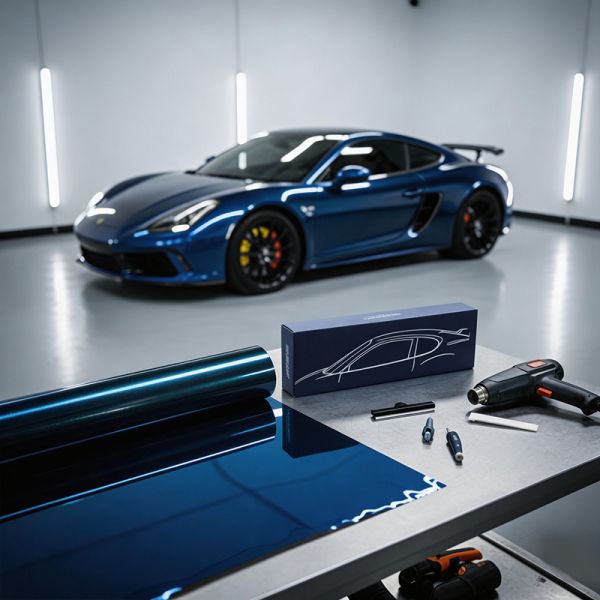 UV Protection Metallic PPF Anti Yellowing Gloss Metallic Vinyl Wrap Shadow Blue