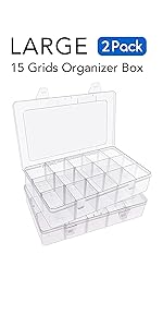 Girds Clear Plastic Organizer Box Storage For Washi Tape Tackle Box Jewelry Crafts Organizer, Container