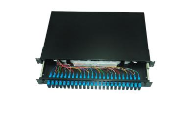 Black Sc 1u Fiber Patch Panel 19in Size Multi Fiber Slidable