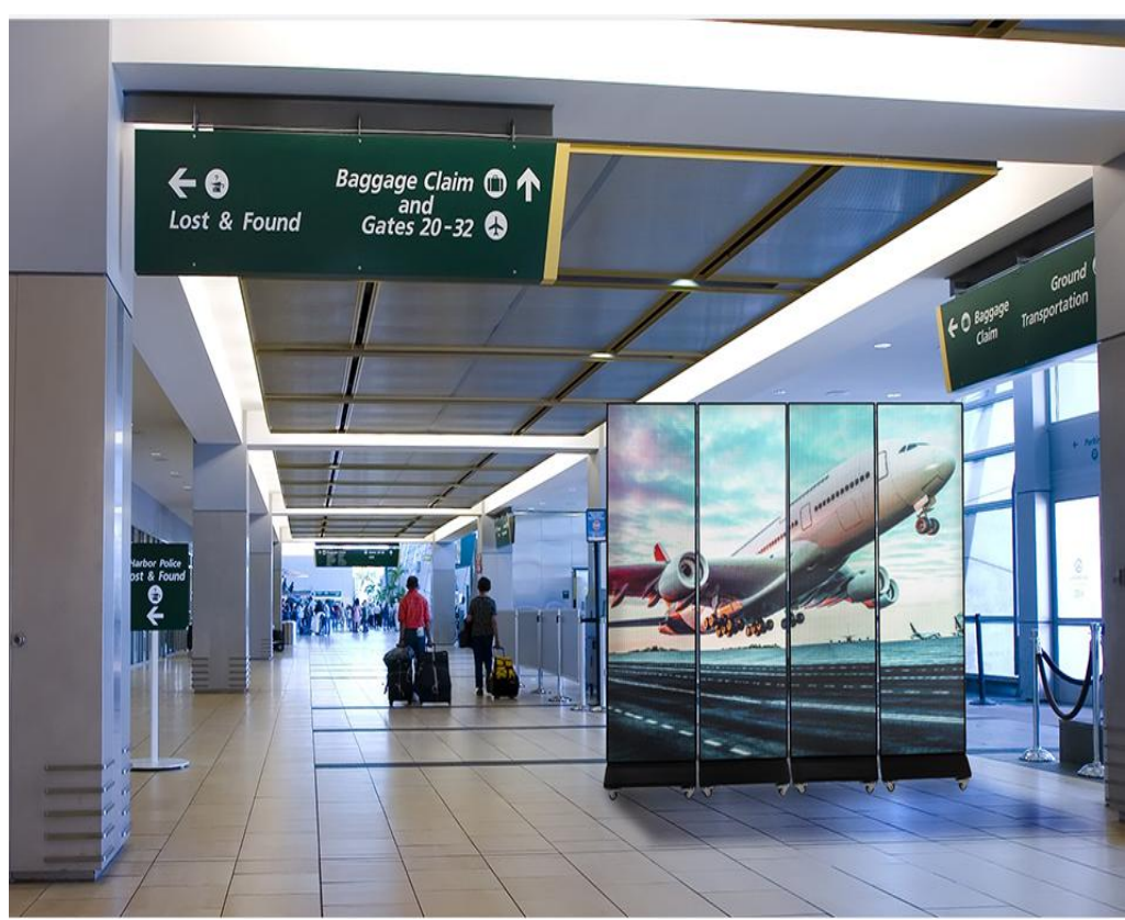 Indoor P2.5mm Poster LED Screen Display 2.1ft X 6.3ft 640mmx1920mm Wide Viewing Angle Max Power Consumption 400w/sqm