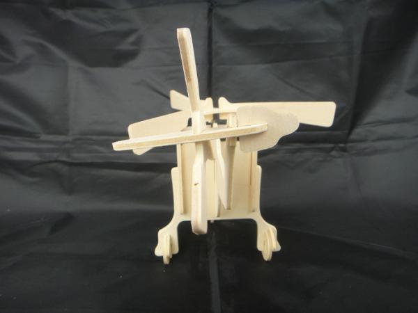 Durable Solar Powered DIY Educational Wood Helicopter Toy Eco Friendly