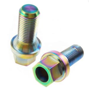 M14 Oxided Titanium Hex Head Bolt For Auto Hex Flange Head Fastener Mild Steel Material