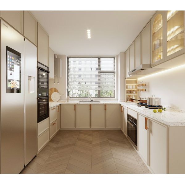 Hidden Drawer Guide Rail Modern European Style Kitchen Cabinets Matt White Modern Shaker Style Kitchen