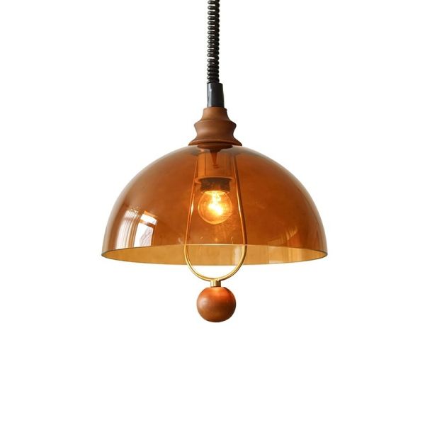 Wabi Sabi Amber Shades Hanging Chandelier Light American Retro Lift E27 Pendant Lamp (WH-VP-361)