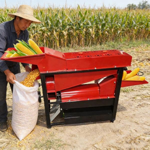 Heavy Duty Corn Threshing Peeling Machine Low Kernel Damage For Agriculture