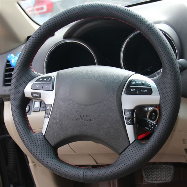Hand Stitching Artificial Leather Custom Steering Wheel Cover for Toyota Kijiang Innova E J G V 2.0 AT 2.5 STD 2004-2014