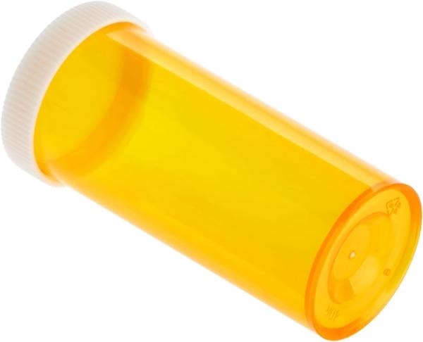Empty Pill Bottles with Caps for Prescription Medication, 8-Dram Plastic Medicine Containers (Orange)