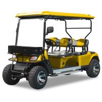 Couleur jaune 2 rangées 4 places chariot de golf tout-terrain Couleur personnalisable avec pare-brise avant