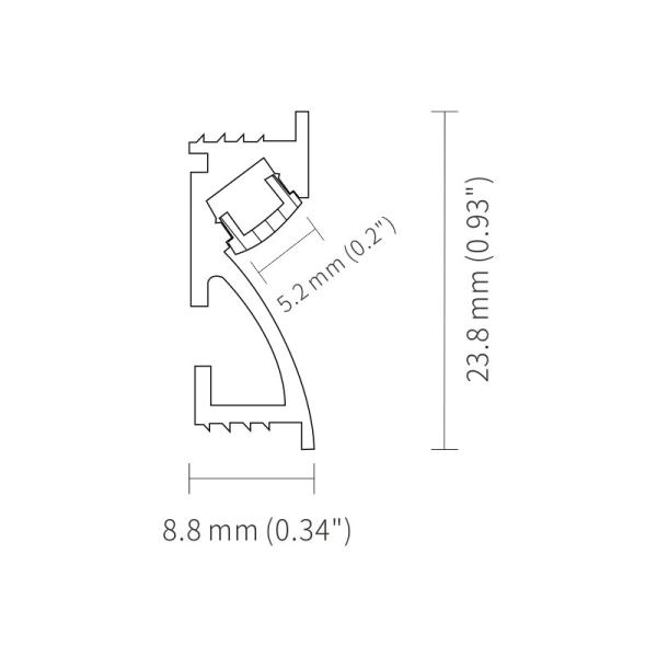 PCB 5mm T5 6063線形軽いLEDのプロフィール