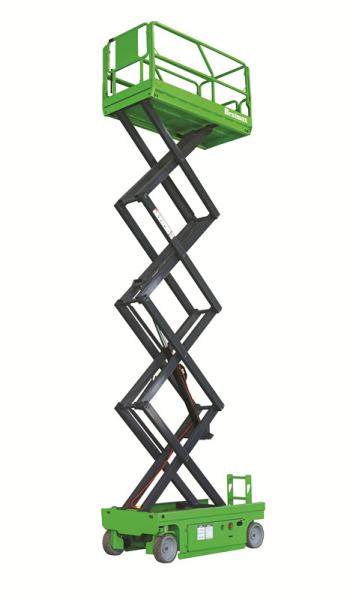 os 10m automotores Scissor o elevador com plataforma da extensão da capacidade 320kg do elevador