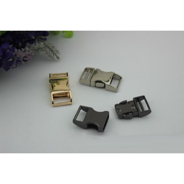 Dog Collar Accessories Zinc Alloy Gunmetal Color Small Size 14 Mm Metal Fast Quickly Buckles For Strap
