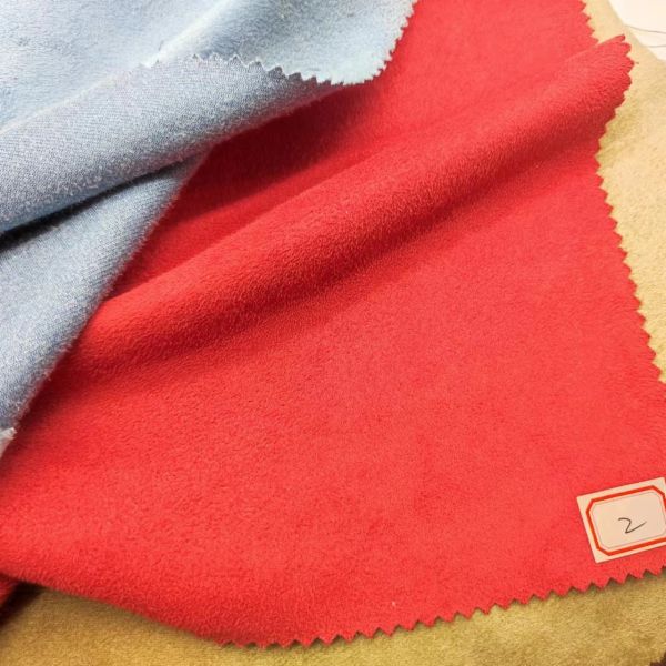 Dyed 100% Polyester 50D*75D Suede Fabric Pd Coated For Jacket Garment