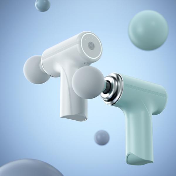 ETEK 6-Mode Professional Muscle Massage Gun 25W 4500rps Dual 1200mAh Battery ABS+Aluminum Body Green White