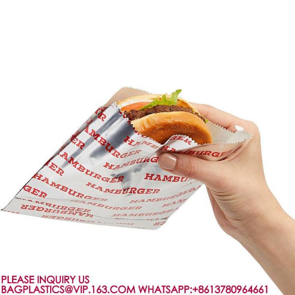 Foil Hot Dog Wrapper, Insulated Grease Resistant Hot Bag Sleeves, Foil Paper Hot Dog Bag