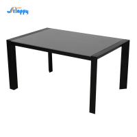 Grade alimentaire 200 cm Table à manger en verre polyvalente avec une jambe en fer noir