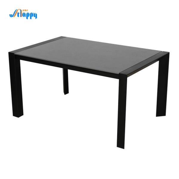 Largura 900 mm Mesas de jantar de extensão Tipo de derrubada com perna de ferro preto DT-981