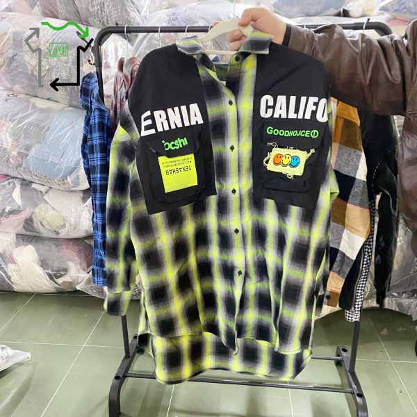 Grade A Second Hand Coats Used Winter Check Shirts Mixed Colors For Men Women