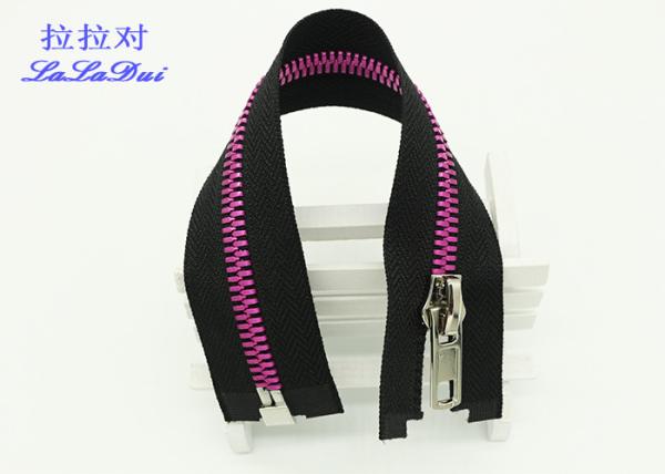 Corn Teeth Two Way Open Ended Zip , Swiss Teeth Metal 24 Inch Separating Zipper