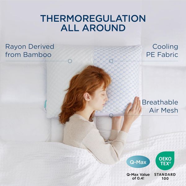 Rayon Derived from Bamboo Cooling Pillow with Adjustable Loft and Anti-Static Comfort
