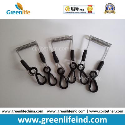 2.0*6*40mm Translucent Black Smart 0.8mm Wire Inside w/Plastic Snap Hook on Both Ends Smart Spring Tool Tethers