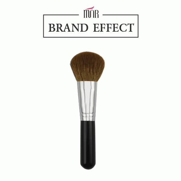 Metal Ferrule 47mm Goat Hair Bronzer Makeup Brush With 55mm Plastic Handle