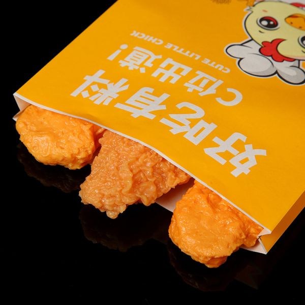 Frango frito à prova de óleo Fritas Fritas Embalagem de alimentos Saco de papel Kraft em estilo de luxo