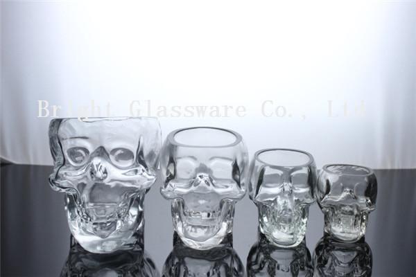 Clear Glass Skull Beer Cup, mini wine glass shot glass