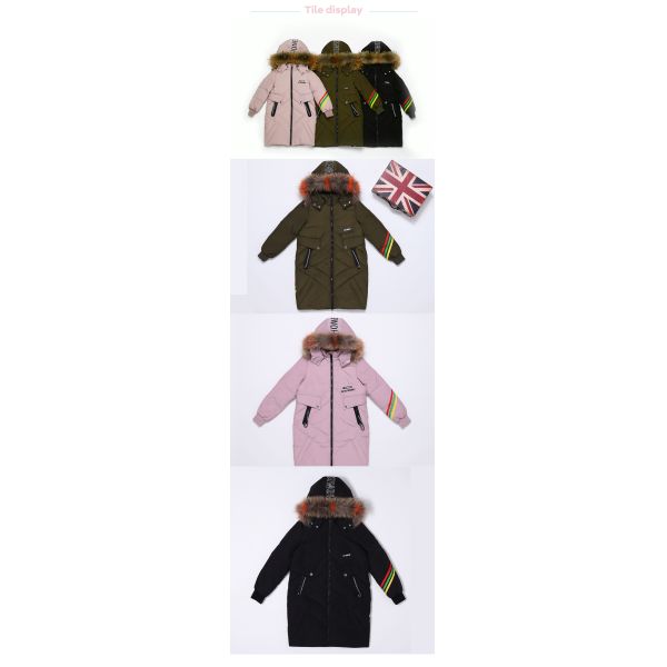 High Quality Kids Clothes New Style Jacket Outdoor Girl Winter Coat Russian High Rock Padded Down Jacket