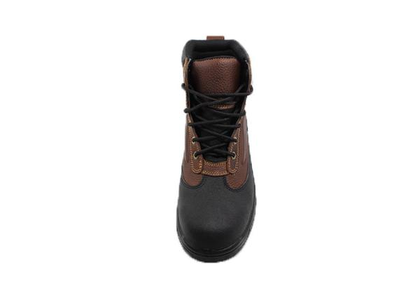 Casual Tumbled Leather Upper Safety Toe Walking Boots For Cowboy Anti Smashing