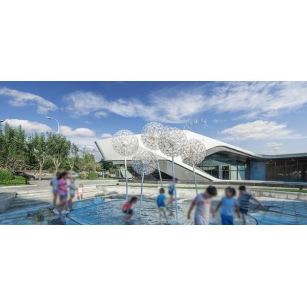 304 316 Stainless Steel Yard Art Electroplate Dandelion Shape For Garden