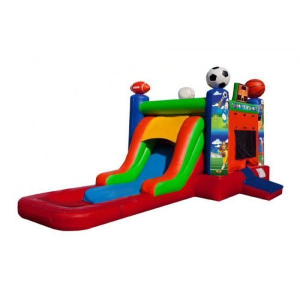 Sports Wet / Dry Inflatable Bouncer Combo House Games For Commercial Events