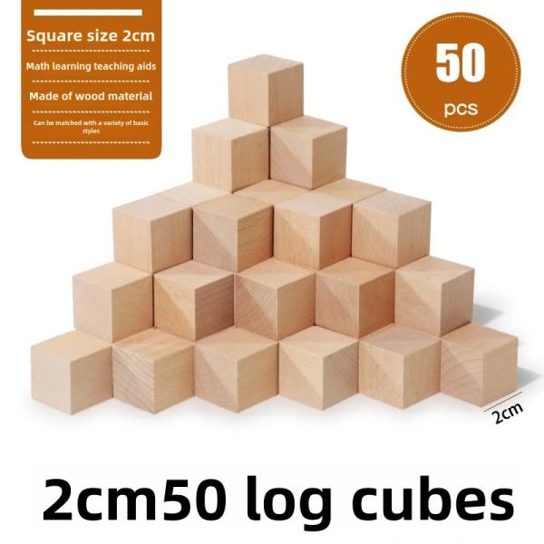 Rainbow Wooden Blocks Square Colorful Wooden Cubes Counting Block Learning Educational Toys Wooden Building Blocks Stacking Game