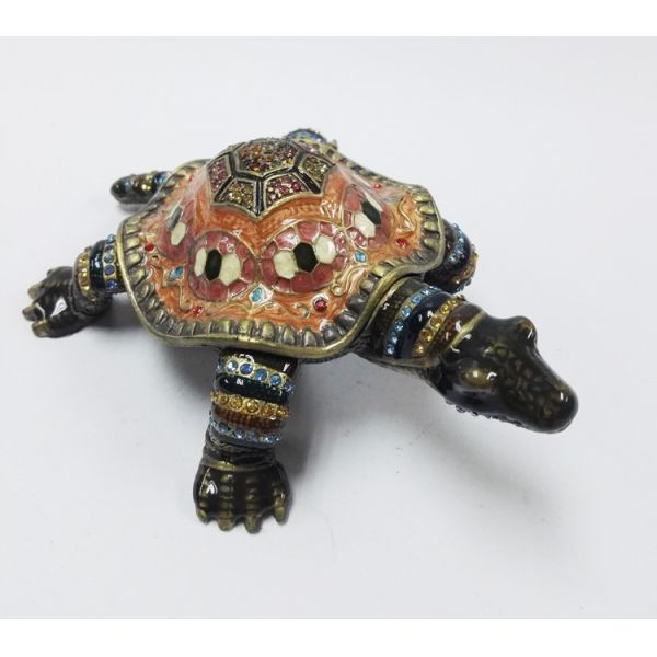 Classical turtle metal jewelry box diamond jewelry box ring box painted dressing table decorations