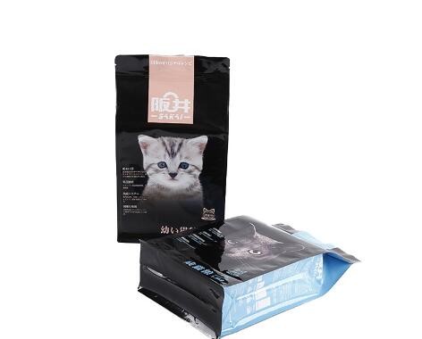 100% Food Grade Dog Cat Treat Packaging Block Square Flat Bottom Zipper Stand up Pouch Plastic Pet Food Bag
