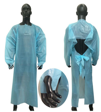 Medical Protective Cpe Plastic Surgical Gown Easy To Wear And Removal