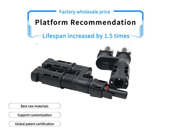 One In Two Solar PV Connectors Male Female Parallel Branch Connectors