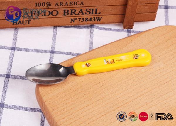 Baby Feed Colourful Steal Kids Cutlery Set 13.5Cm Length With Printing