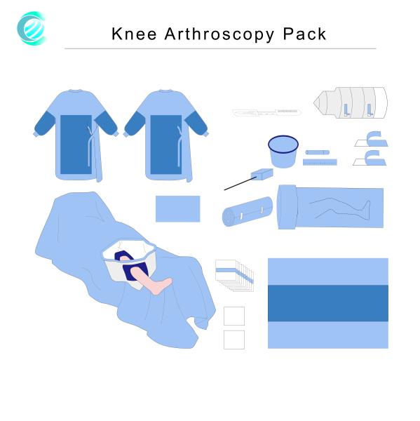 O Arthroscopy cirúrgico descartável estéril do joelho dos blocos de SMS drapeja o certificado do CE