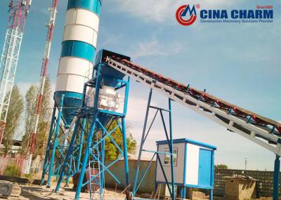 O misturador JS1500 concreto conduzido bonde combinou com a planta de mistura de tratamento por lotes de tratamento por lotes concreta do concreto da planta HZS90