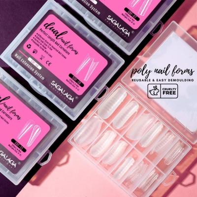 Lasting Time 2-3 Weeks Clear Nail Extension Form Tips Dual Nail Mold Full Cover Poly UV Gel Tools Acrylic Nail System Forms