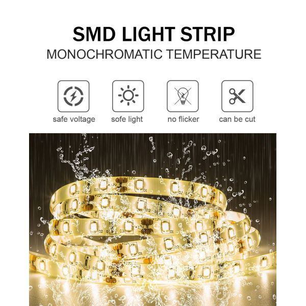 5V 8mm 320leds 4000K 1cm un corte IP65 impermeable Electroplate flexible COB luz de banda LED