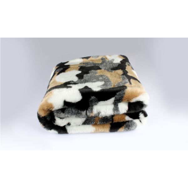 Double Layer Faux Fur Bed Blanket Enviroment Friendly For Gifts / Home Anti - Pilling