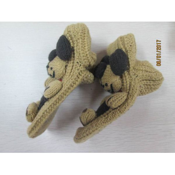 Fashion Indoor Floor Socks Cozy Stripe Socks--cute dog--knitted Sock with slip dots