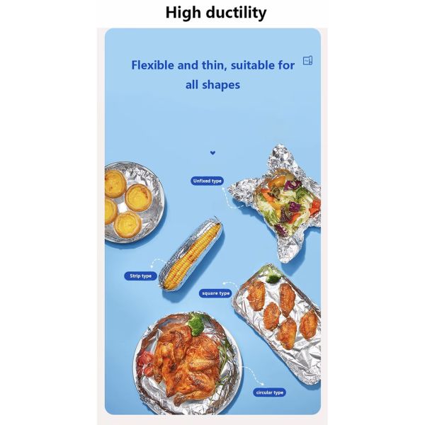 30 cm freidora de aire papel de aluminio 8011 horneado para el hogar papel de estaño no adhesivo