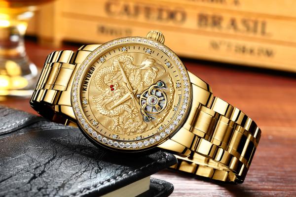KINYUED Men Mechanical Watches Brand Luxury Men'S Automatic Tourbillon Wristwatches