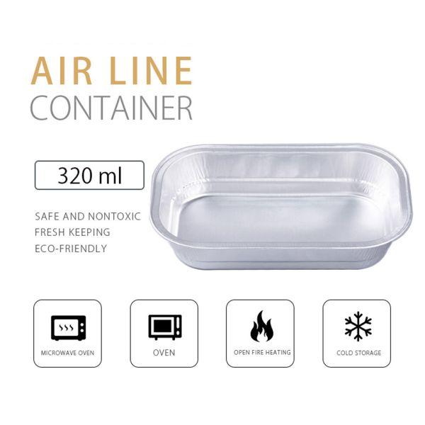 лоток сотейника авиакомпании самолета пищевых контейнеров алюминиевой фольги 320ml алюминиевый с крышкой